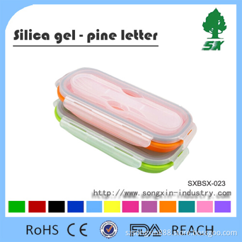 FDA&LFGB Standard Foldable Silicone Insulated Lunch Box For Kids